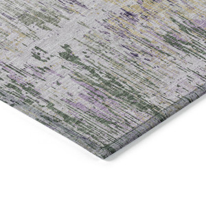 3' X 5' Lavender And Purple Striped Washable Indoor Outdoor Area Rug - 880016746884