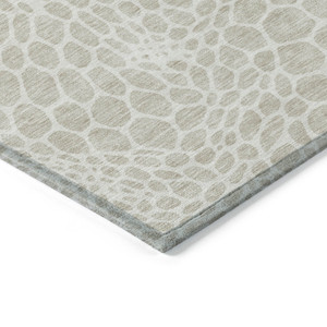 5' X 8' Beige And Ivory Geometric Washable Indoor Outdoor Area Rug - 608219201746