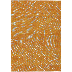 5' X 8' Orange Gray And Ivory Polka Dot Washable Indoor Outdoor Area Rug