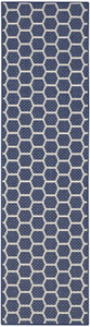 6' Navy Blue And Ivory Geometric Indoor Outdoor Area Rug - 880016573558