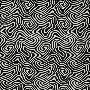 3' X 5' Black And Ivory Abstract Washable Indoor Outdoor Area Rug - 880016849295