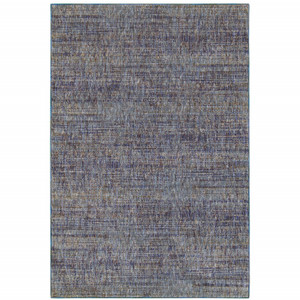8' X 11' Blue and Ivory Power Loom Area Rug