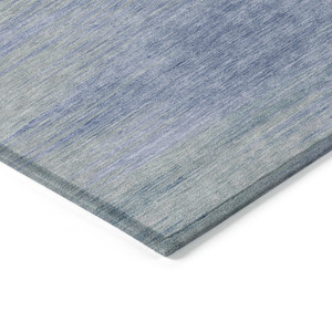 3' X 5' Denim Blue And Sky Blue Abstract Washable Indoor Outdoor Area Rug - 608219164430