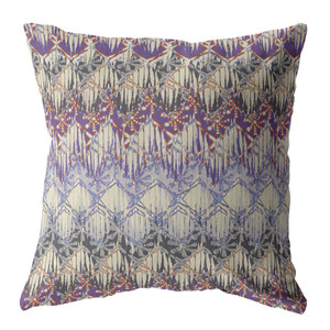 20” Magenta Cream Hatch Decorative Suede Throw Pillow