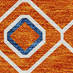 5' X 8' Orange Blue And Purple Geometric Washable Indoor Outdoor Area Rug