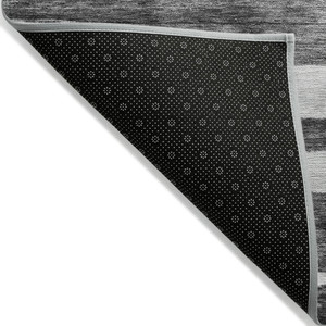 5' X 8' Charcoal And Gray Striped Washable Indoor Outdoor Area Rug - 880016786514