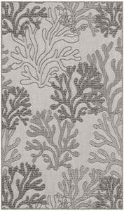 3' X 5' Gray Black And Ivory Nautical Indoor Outdoor Area Rug