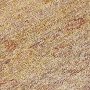 5' X 8' Coral And Copper Oriental Washable Indoor Outdoor Area Rug