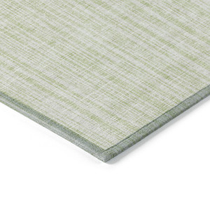 3' X 5' Mint Green And Ivory Striped Washable Indoor Outdoor Area Rug