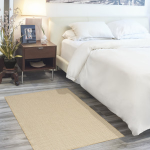 2' X 3' Natural And Tan Geometric Indoor Outdoor Area Rug