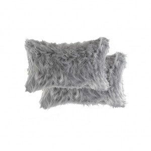 12" X 20" X 5" Gray Faux Pillow 2 Pack - 614486175468