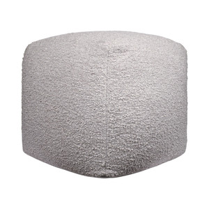 18" Gray Polyester Cube Outdoor Pouf Ottoman