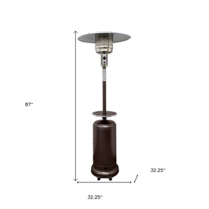48000 BTU Bronze Steel Propane Cylindrical Pole Standing Patio Heater - 606114792819