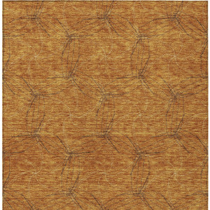 5' X 8' Copper And Ivory Geometric Washable Indoor Outdoor Area Rug - 880016543322