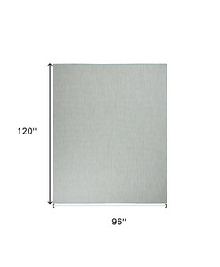 8' X 10' Aqua And Ivory Indoor Outdoor Area Rug