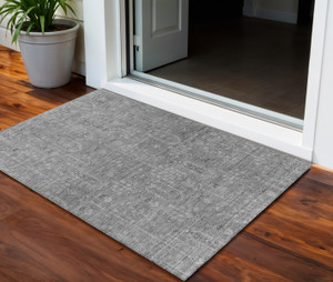 3' X 5' Gray And Charcoal Southwestern Washable Indoor Outdoor Area Rug