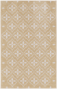 4' X 6' Beige And Ivory Geometric Indoor Outdoor Area Rug - 880016835984