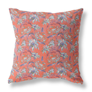 20” Orange Roses Indoor Outdoor Throw Pillow