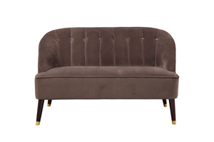Deco Brown Button Tufted Upholstered Bench