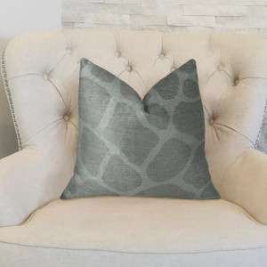 Plutus Soft Giraffe Gray and White Handmade Luxury Pillow