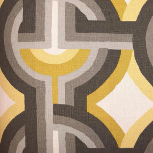 Plutus Delightful Chain Yellow, Beige and Gray Luxury Throw Pillow