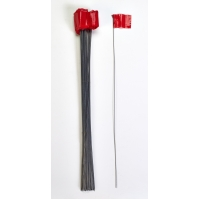 Wire Marking Flags, 2.5"x 3.5"x 30", Red