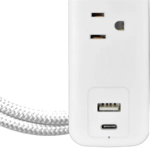5 FT Extension Cord 2 Outlets + 1 USB + 1 Type C With Surge Protection
