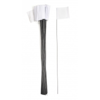 Wire Marking Flags, 4"x 5"x 30", White (