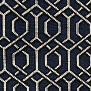 Plutus Midnight Padlock Blue, Black and Beige Luxury Throw Pillow