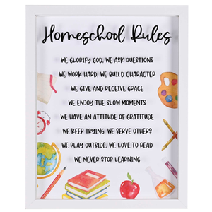 Framed Wall Art Homeschool Rules 11x14