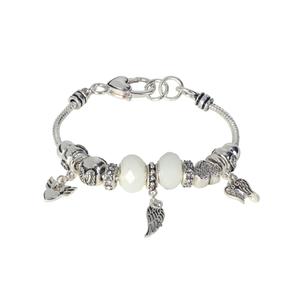 Bracelet Multi Beads Angel Silver Plate