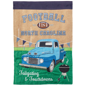 Football In Nc Ltableu& Flag Burlap