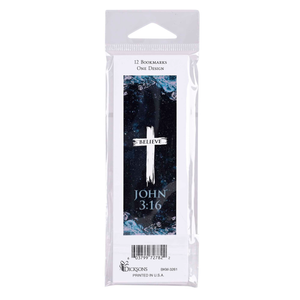 Packaged Bookmarks Cross John 3:16 12-Pk