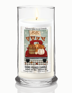 Courtside Market Hello Fall Status Candle Glass