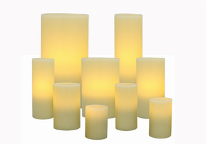 Ivory Flameless Wax Pillar Candles
