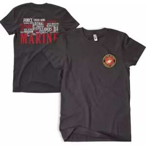 Marine Words Men's T-Shirt Black 2-Sided