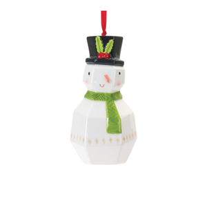 Whimsical Santa and Snowman Ornament 