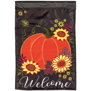 Welcome Pumpkin Flag Poly Garden