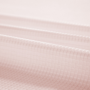 Blush Sheer and Grid Shower Curtain and Liner Set