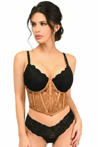 Lavish Sheer Lace Underwire Waist Cincher Corset
