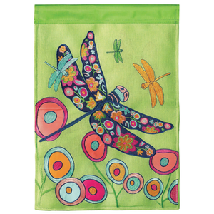 Dragonflies Burlap Garden Flag 