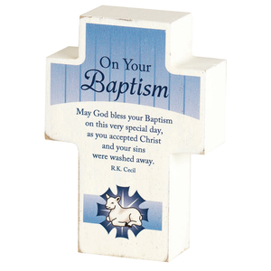TTOP CRS BAPTISM MDF WHT 4"H