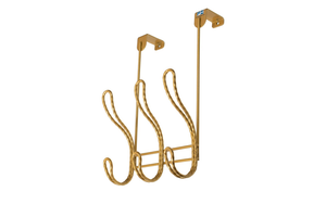 FantasHome Over The Door Hook Rack with 6 Hooks - Twisted Design (Gold)