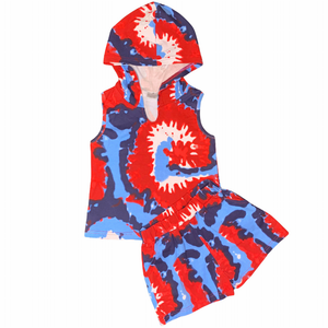 AnnLoren Girls Hoodie Tank and Shorts Set