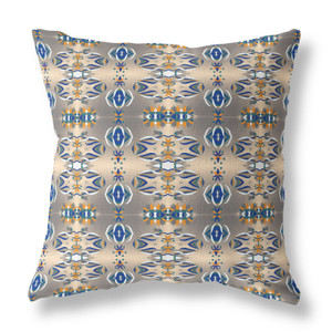 20"x20" Brown And Blue Zippered Suede Geometric Throw Pillow - 606114079927 20"x20" Brown And Blue Zippered Suede Geometric Throw Pillow - 606114079927
