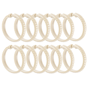 12pc Matte Black Heavy Duty Metal Shower Curtain Hooks Rings