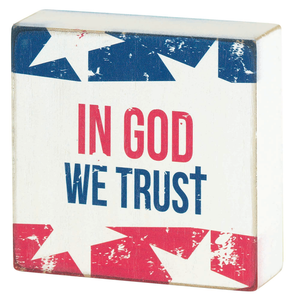 Tabletop Plaque In God We Trust White