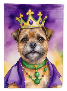 Border Terrier King of Mardi Gras Garden Flag