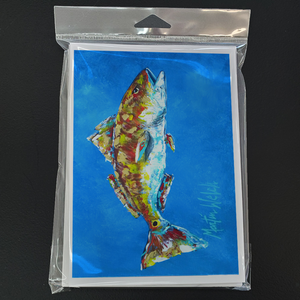 Fish - Red Fish Seafood Two Greeting Cards Pack of 8