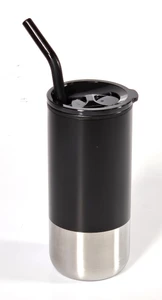 NEXGEN 16oz PINK STAINLESS STEEL MUG WITH SS STRAW/SILICON TUBE